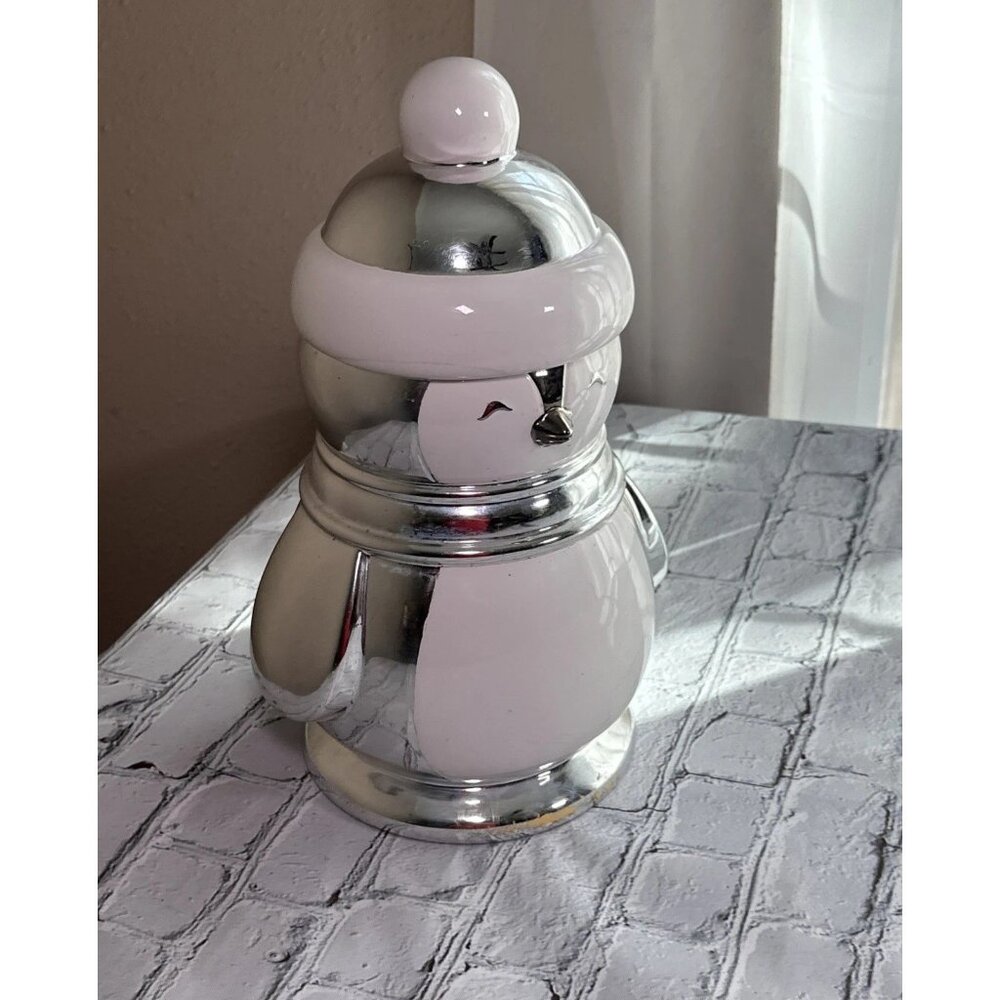 Christmas Slatkin & Co. Ceramic Silver Penguin 13 in. Cookie Jar